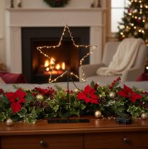 Product LED star with battery compartment on stand for windowsill and table 46cm