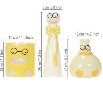 Product Ceramic Duck Figurines with Glasses – Set of 3 for Spring and Summer Décor, 25cm
