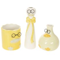 Product Ceramic Duck Figurines with Glasses – Set of 3 for Spring and Summer Décor, 25cm
