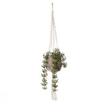 Product Macrame hanging basket for pot Ø18-19cm cream H85cm
