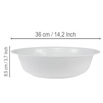 Product Metal bowl, white, enamel look, Ø36cm, H9.5cm