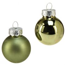 Product Mini Christmas tree balls glass green mix Ø2.5cm 22 pcs