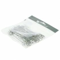 Product Eyelet binding wire silver galvanized 1mm x 120mm 100 pcs