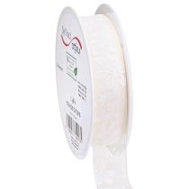 Product Organza ribbon flower gift ribbon cream 25mm 18m