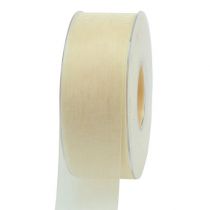 Organza ribbon with selvedge 4.0cm 50m cream