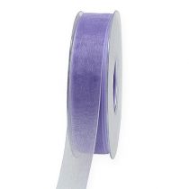 Organza ribbon with selvedge 2.5cm 50m light purple