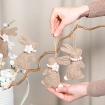 Product Easter bunny hanging decoration, ideal decorative accessory for window decoration, 14cm, 8 pieces