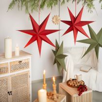 Product Paper Christmas star with jute for atmospheric decoration