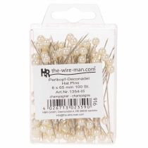 Product Pearl-headed pins Ø6mm 65mm Champagne