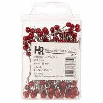 Product Pearl head pins Ø6mm 65mm Red