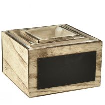 Product Rustic wooden boxes with chalkboard surfaces – natural &amp; black, various sizes – versatile organisation solution – set of 3