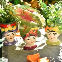 Product Plant head girl with fruit decorative ceramic 13.5cm 3pcs