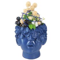 Product Plant Head Polyresin Bust Planter Blue 13.5×13×14cm