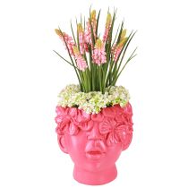 Product Plant Head Polyresin Bust Planter Pink 13.5×13×14cm