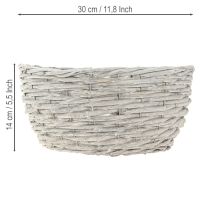 Product Wicker plant basket set, white-grey, shabby chic decoration, 3 pieces