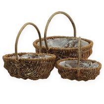 Potato basket 32/27.5/23.5cm with foil nature 3pcs