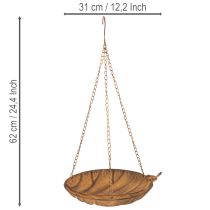 Product Decorative hanging bowl, garden decoration, rust look, Ø31cm, L62cm