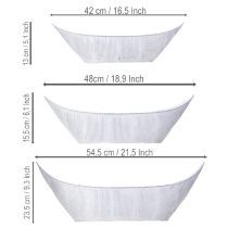 Product Plant pot, boat-shaped, metal, white/silver, 54.5/48/42cm, set of 3