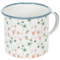 Product Enamel plant pot, decorative cup with floral motifs, Ø11cm