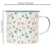 Product Enamel plant pot, decorative cup with floral motifs, Ø11cm