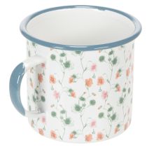 Product Enamel plant pot, decorative cup with floral motifs, Ø11cm