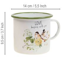 Product Enamel planting cup, cup for planting with a saying, Ø11cm