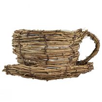 Product Plant cup with plate plant pot vine natural Ø19cm H9cm