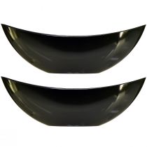 Product Stylish boat bowl in dark green – perfect for planting – 39cm 2pcs