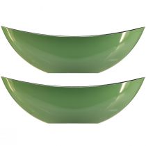 Product Modern green half-moon bowl made of plastic 39 cm – versatile for decoration – 2 pieces