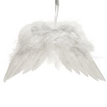 Product Romantic angel wings made of feathers white – Christmas decoration for hanging 20×12cm 6 pcs