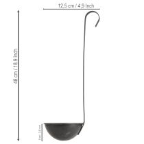 Product Planting bowl, decorative trowel, anthracite, Ø12.5cm, 3 pieces