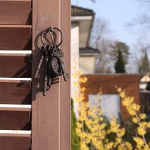 Product Metal Decorative Key Bunch with Lock Brown H22cm