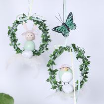 Product Clip-on Butterflies Real Feathers Green Butterflies for décor and crafts 7cm 12 pieces