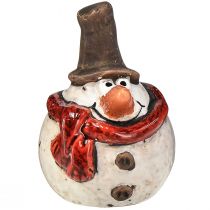 Product Ceramic snowman figure, white, 6.9cm – winter Christmas decoration – 6 pieces