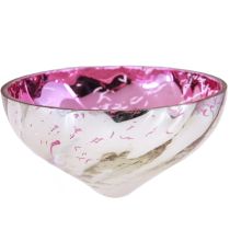 Product Floating bowl tealight holder glass silver purple Ø7cm 3pcs