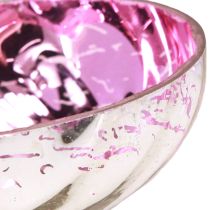 Product Floating bowl tealight holder glass silver purple Ø7cm 3pcs