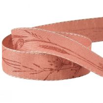 Product Silk ribbon autumn with grasses decorative ribbon red 25mm 18m