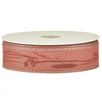 Product Silk ribbon autumn with grasses decorative ribbon red 25mm 18m