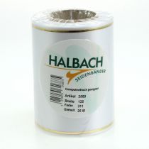 Product White wreath ribbon with gold edge for computer printing, satin ribbon, waterproof, 25m x 125mm