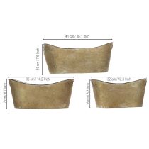 Product Set of plant pots and tubs, copper-colored/white, L32.5cm/36.5cm/41.5cm