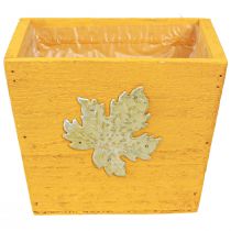 Product Planter Wooden Shabby Chic Wooden Box Yellow 11×14.5×14cm