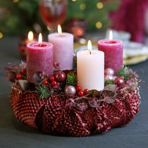 Product Mini Christmas Balls Wire Glass Bordeaux Pink Ø2cm 140pcs