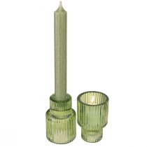 Product Glass Tealight Holder Green H8cm 4 Pcs