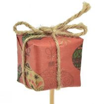 Product Flower pin gift red green beige natural 3.5cm 12 pcs