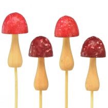 Product Flower plug mushroom decoration wooden plug red Ø2.5cm 8 pcs