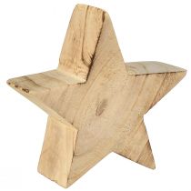 Product Rustic decorative star made of Paulownia wood – Natural design, Ø 15 cm, 6 cm thick – Versatile wooden decoration – 2 pieces