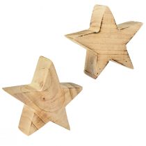 Product Rustic decorative star made of Paulownia wood – Natural design, Ø 15 cm, 6 cm thick – Versatile wooden decoration – 2 pieces