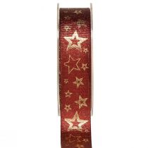 Product Star Ribbon Decorative Ribbon Christmas Red Gold W25mm L15m