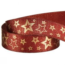 Product Star Ribbon Decorative Ribbon Christmas Red Gold W25mm L15m