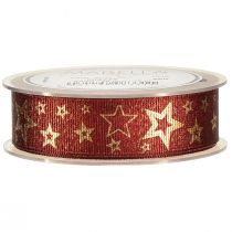 Product Star Ribbon Decorative Ribbon Christmas Red Gold W25mm L15m